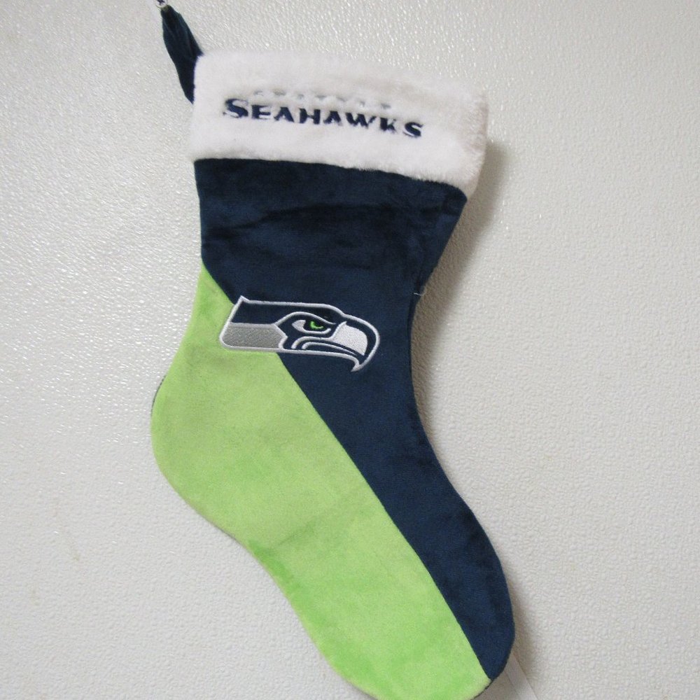 Embroidered NFL Seattle Seahawks Green/Blue Basic Christmas Stocking